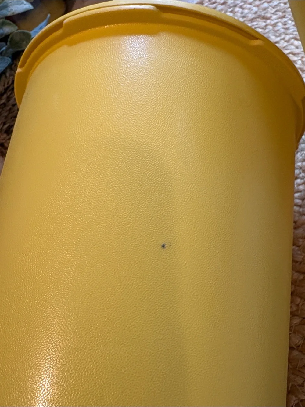 (2) Vintage Tupperware Yellow Servalier Canisters (809 and 811)